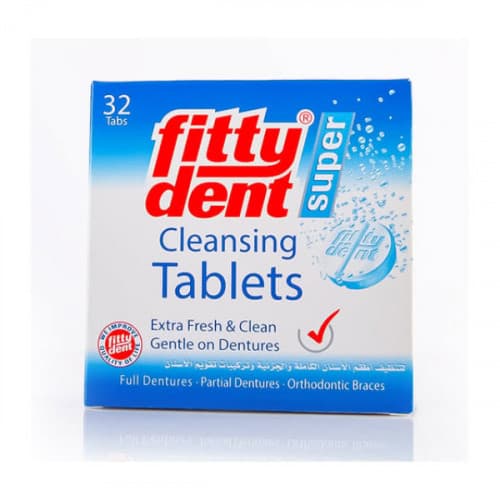 فيتيدنت أقراص تنظيف أطقم الأسنان لإزالة البقع والتعقيم